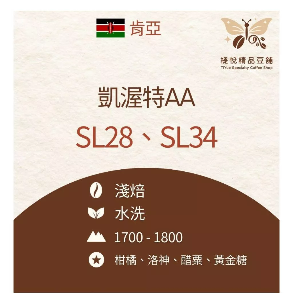 🦋咖啡豆 精品咖啡豆 肯亞 凱渥特AA SL28,SL34 水洗 淺焙 手沖咖啡 單品咖啡🦋