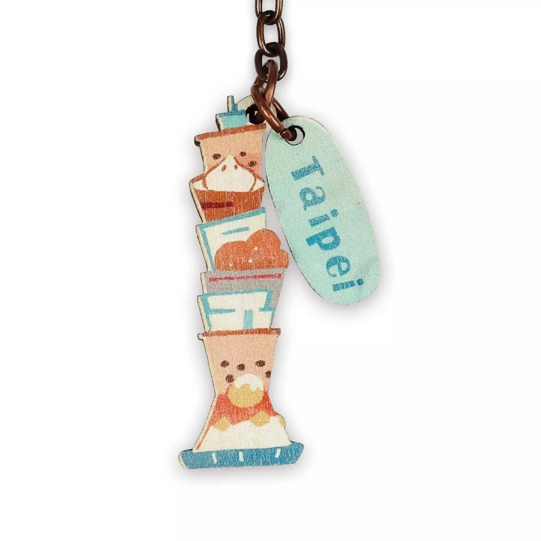 木鑰匙圈｜食物101