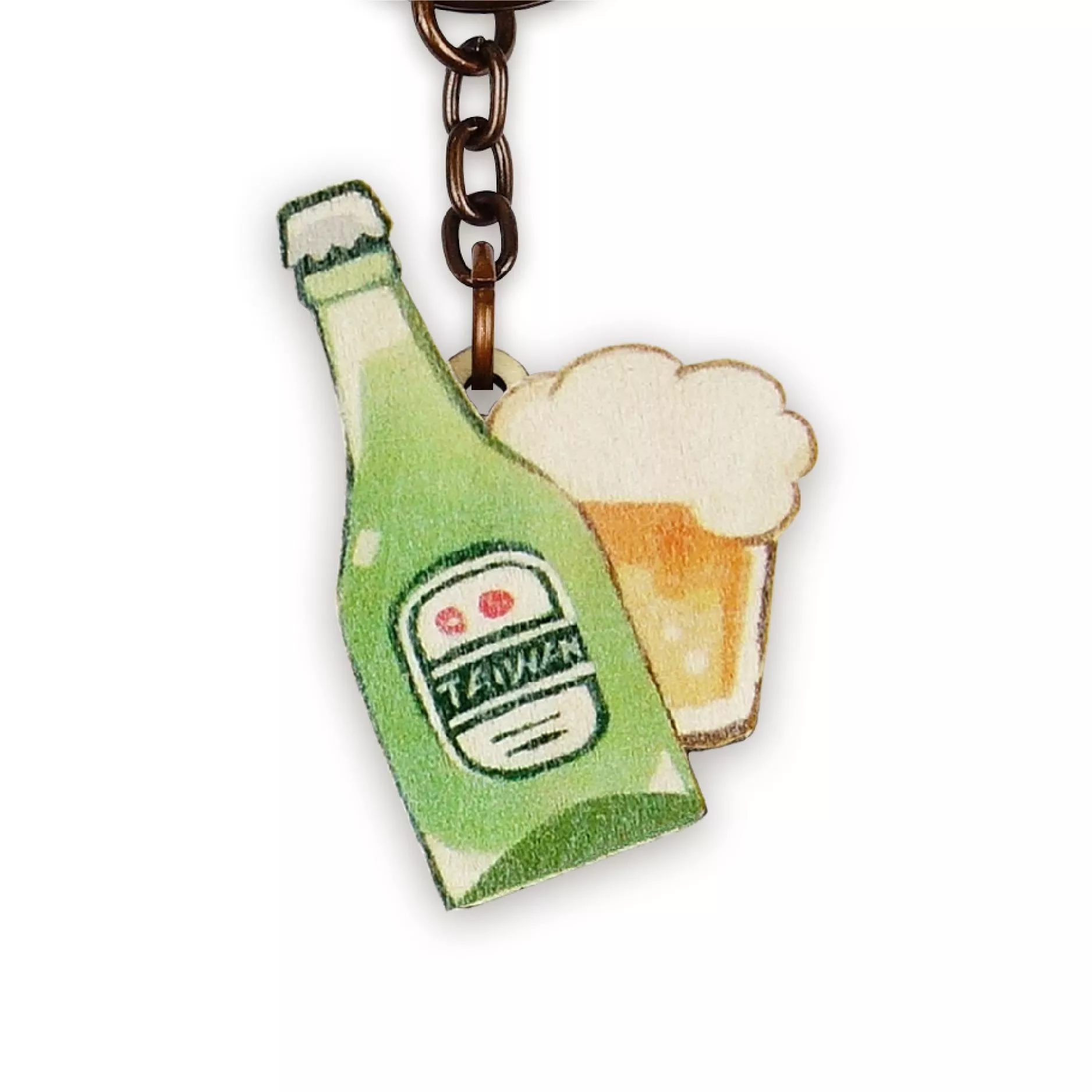 木鑰匙圈｜寶島啤酒