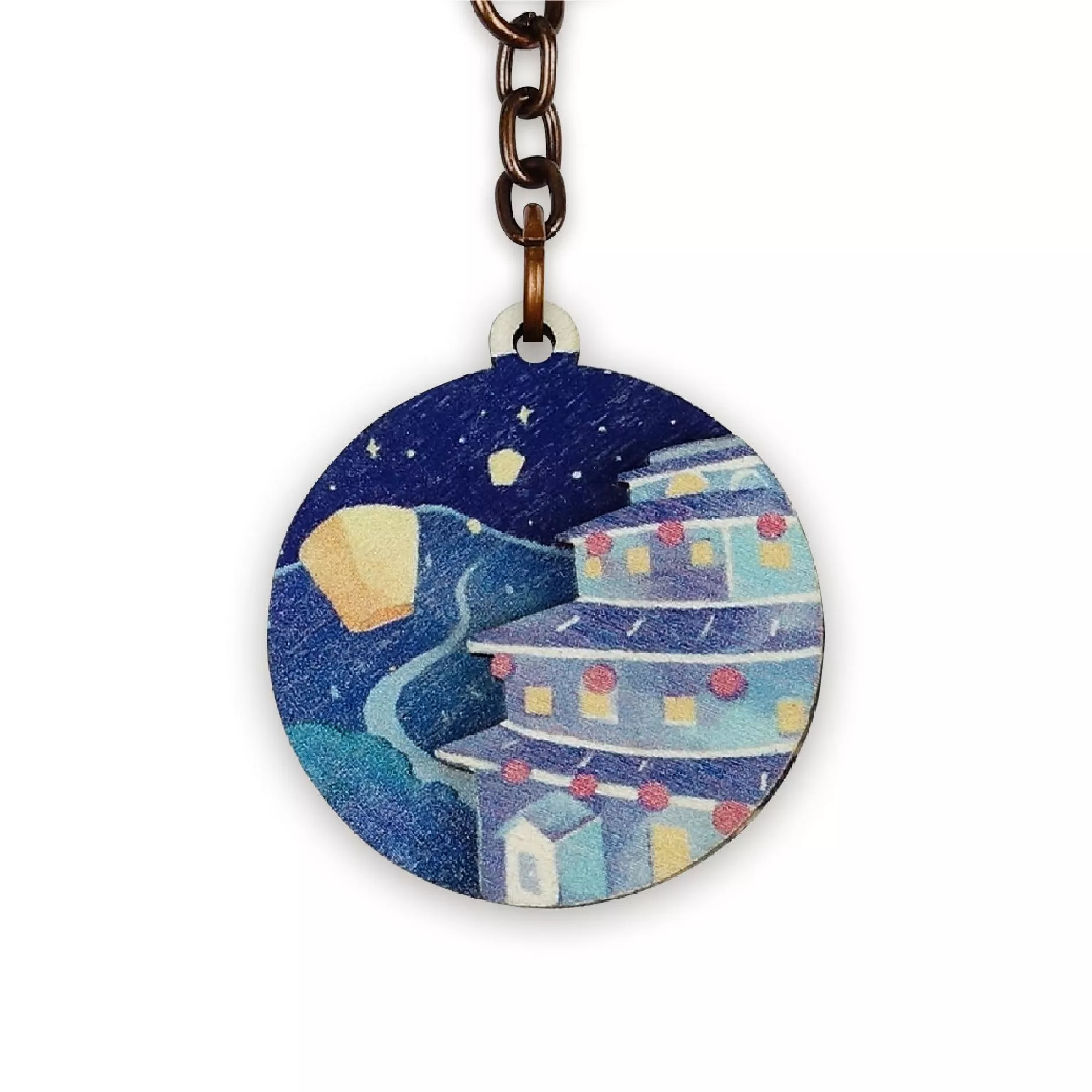 木鑰匙圈｜夜九份