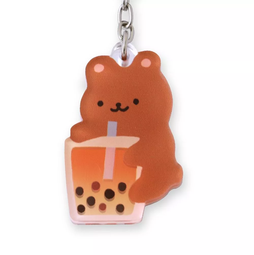 小鏡子鑰匙圈｜珍奶熊熊