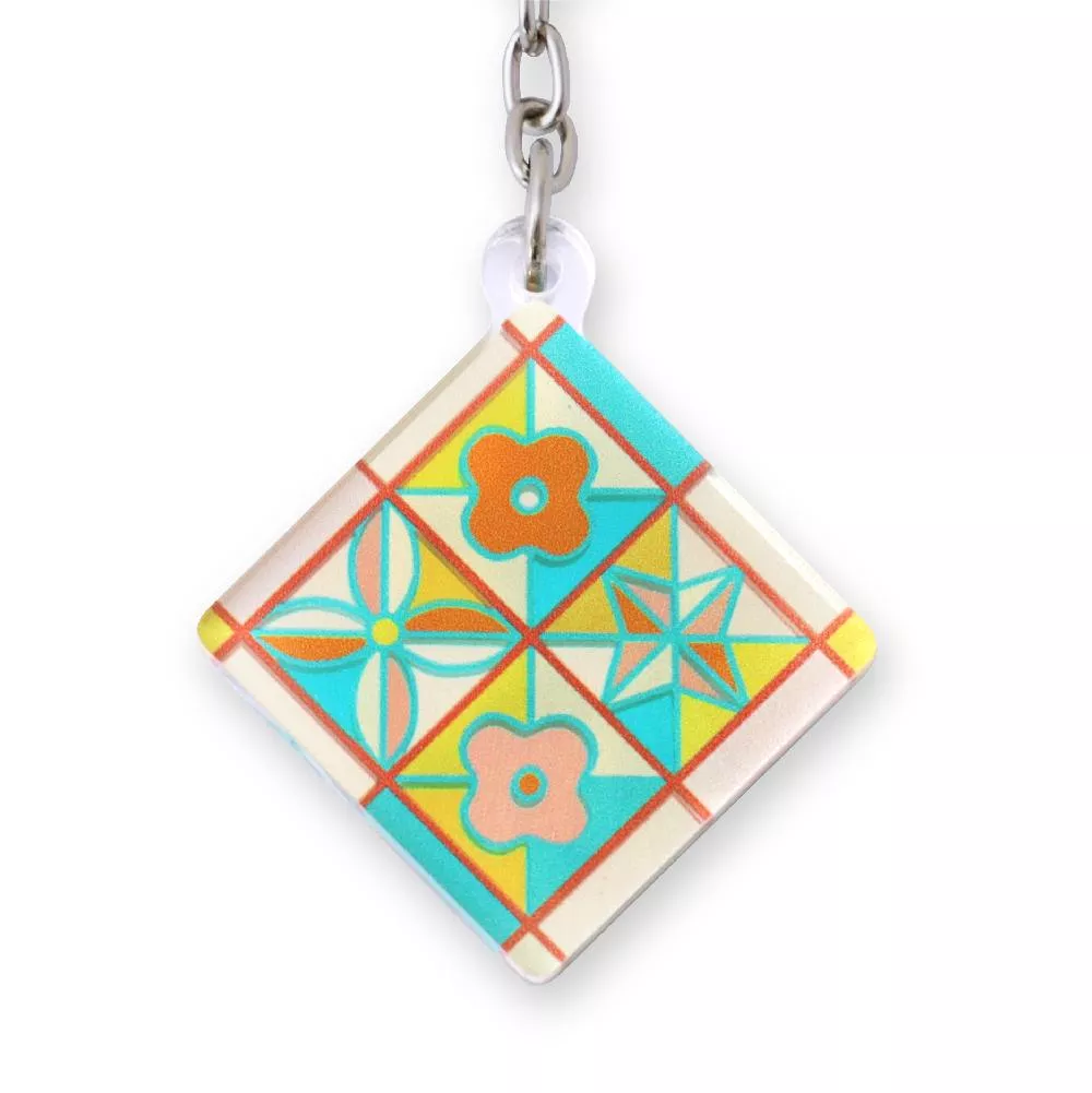 小鏡子鑰匙圈｜復古花窗