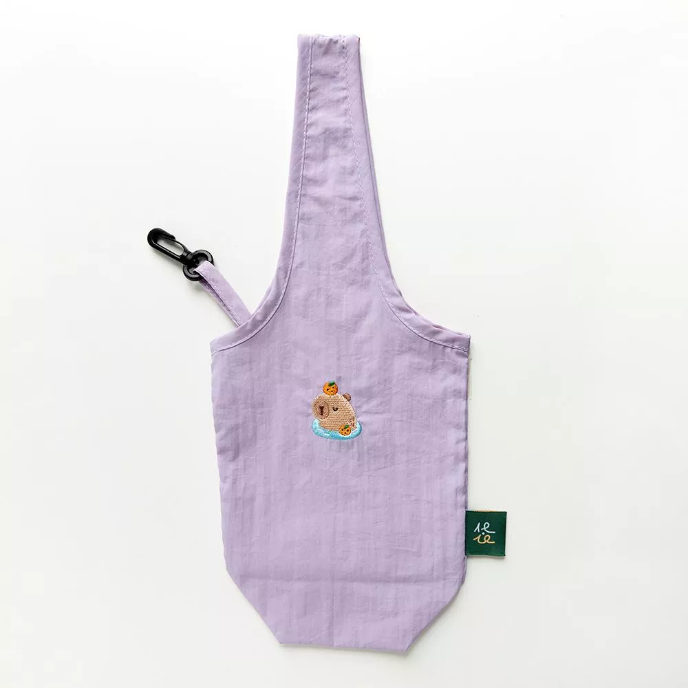 刺繡飲料袋｜愛睏水豚