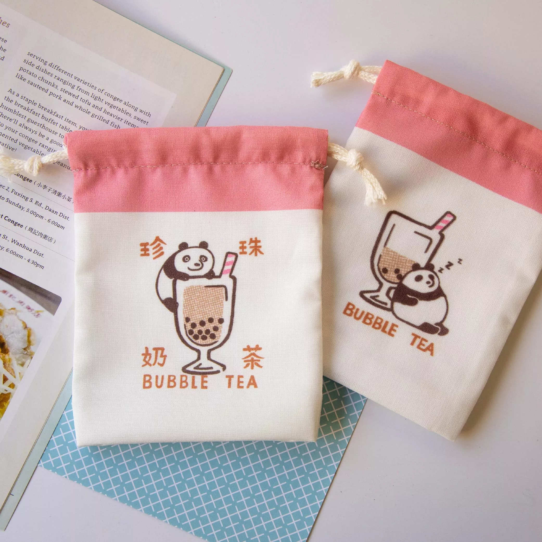 台灣小物袋｜珍奶貓熊