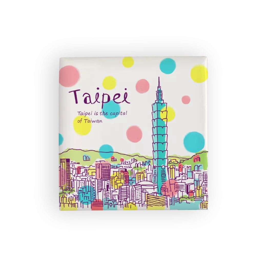 瓷磚磁鐵｜點點台北天空（大瓷磚1入）