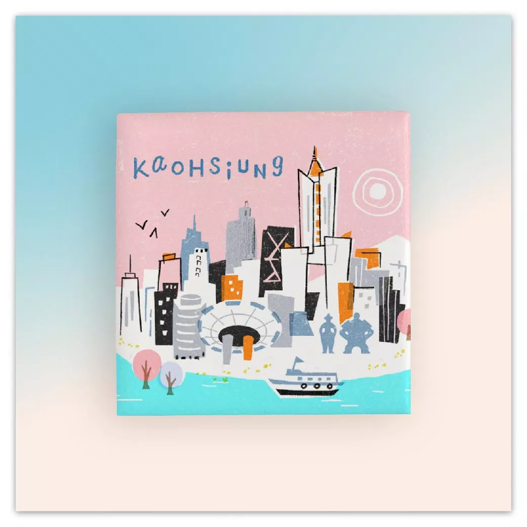 瓷磚磁鐵｜剪紙高雄（大瓷磚1入）