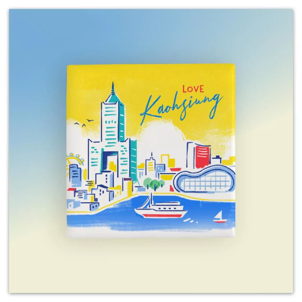 瓷磚磁鐵｜線條高雄（大瓷磚1入）