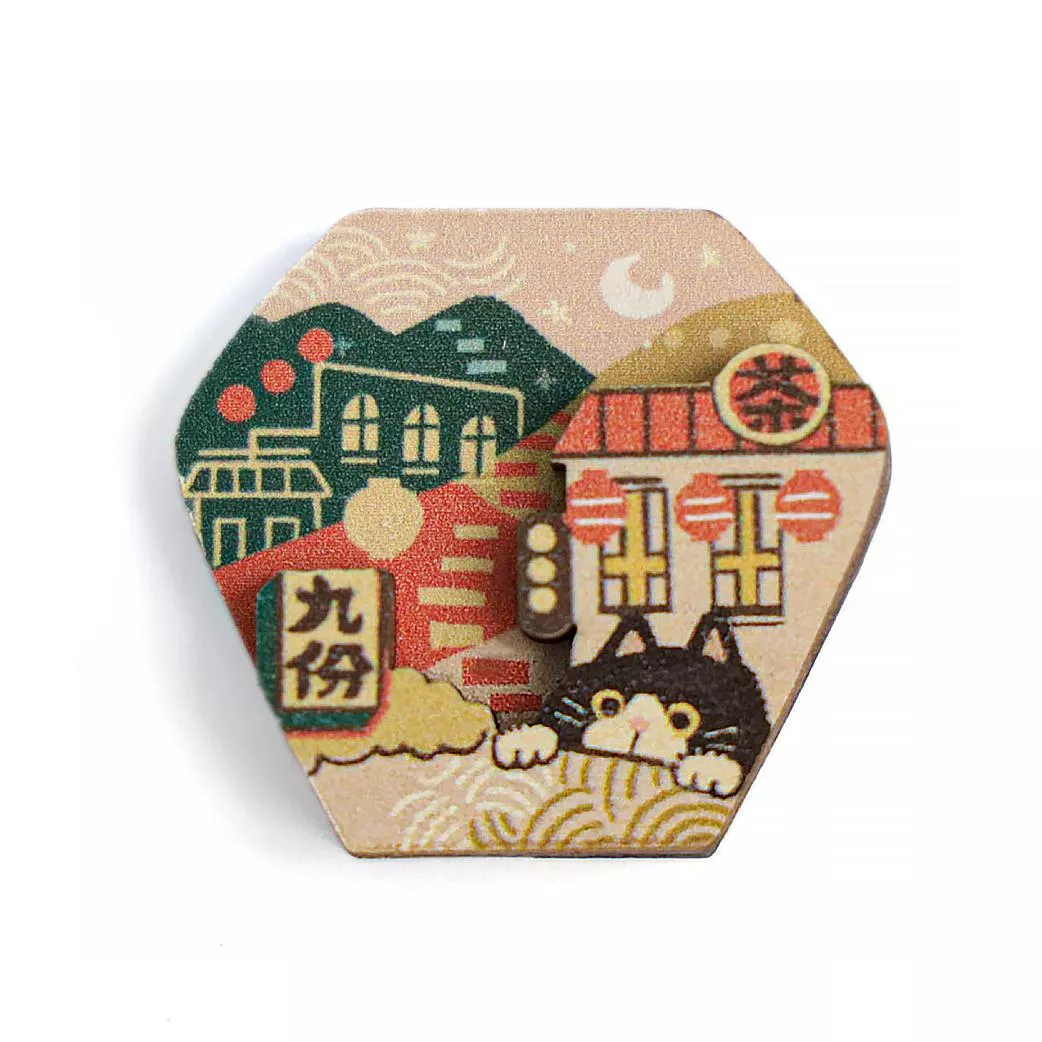 木質磁鐵｜九份貓遊