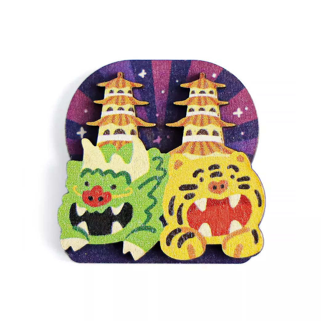 木質磁鐵｜點亮龍虎塔