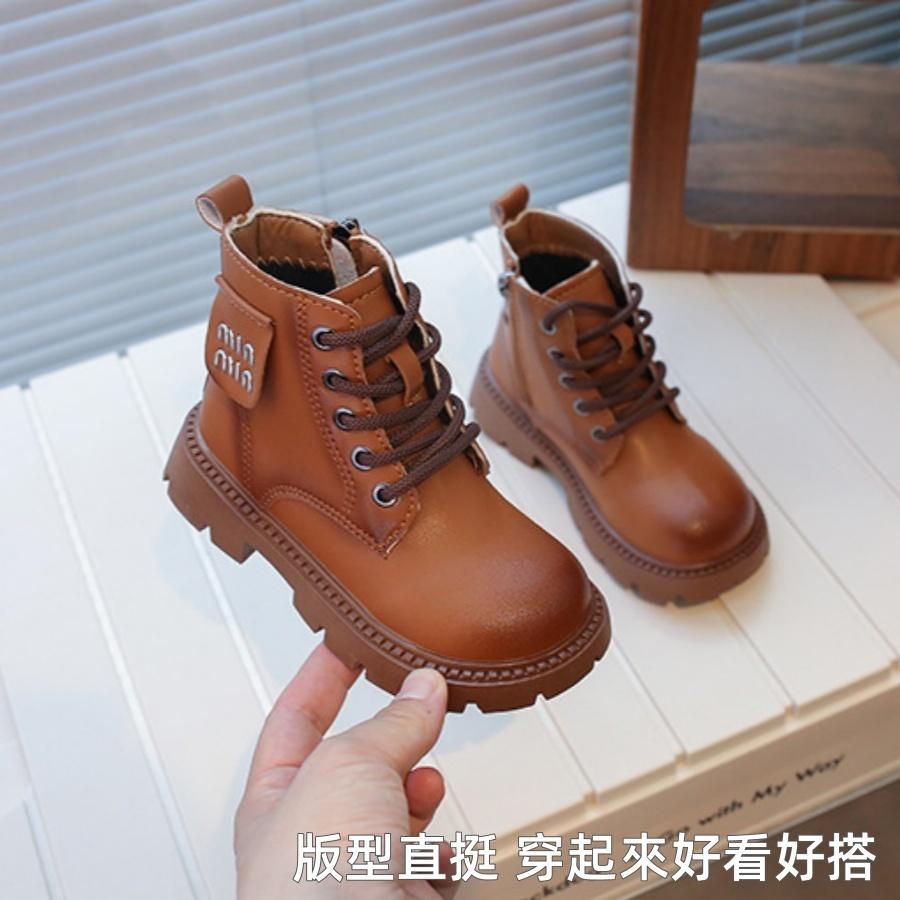 ❤️Annie❤️兒童時尚英倫風皮靴 童鞋 兒童馬丁靴 中筒靴 休閒短靴 兒童秋冬季靴子 馬靴 中大童 男童 女童