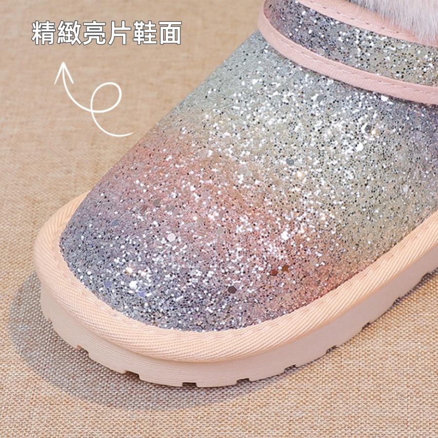 ❤️Annie❤️女童亮片雪地靴 童鞋 兒童靴子 時尚公主短靴 兒童雪靴 女童短靴 女童鞋 馬靴 冬季保暖加絨棉靴