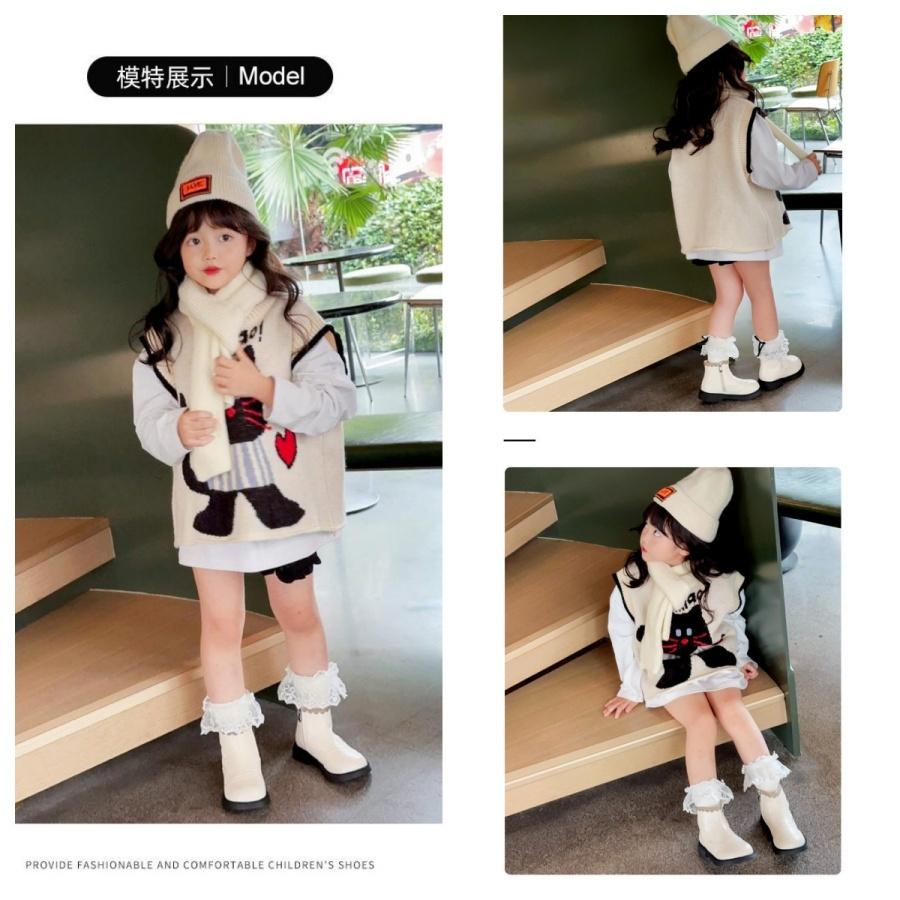 ❤️Annie❤️女童花邊公主靴 童鞋 兒童靴子 女童靴子 黑色 米色 女童鞋 公主鞋 短靴 皮靴 中筒靴 馬丁靴 棉靴