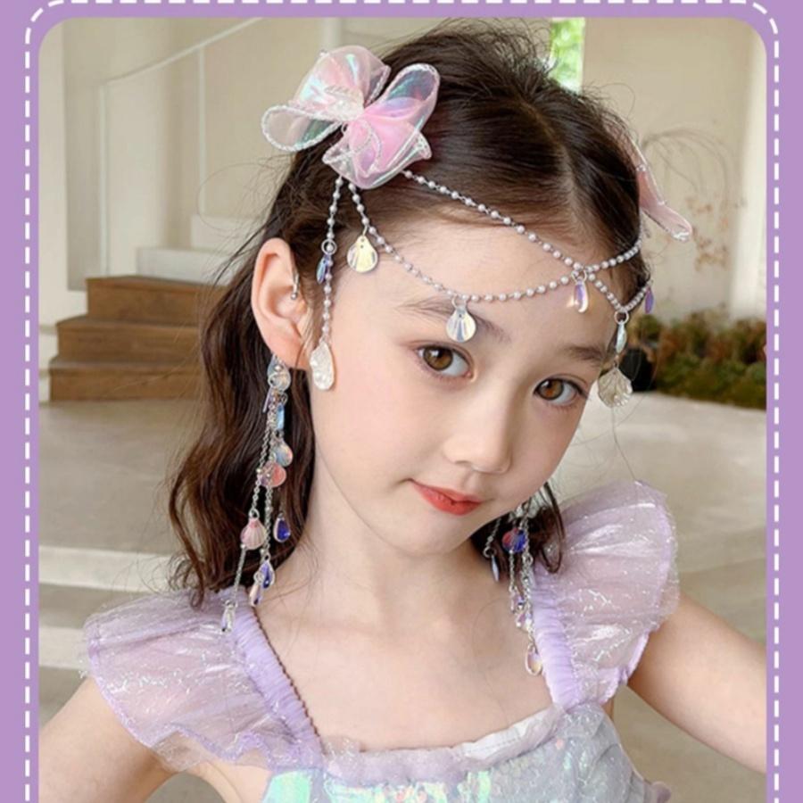 ❤️Annie❤️兒童人魚公主造型頭飾 髮飾 不傷髮 兒童髪夾 女童髪夾 兒童配件 瀏海夾 女童 公主變裝 人魚造型