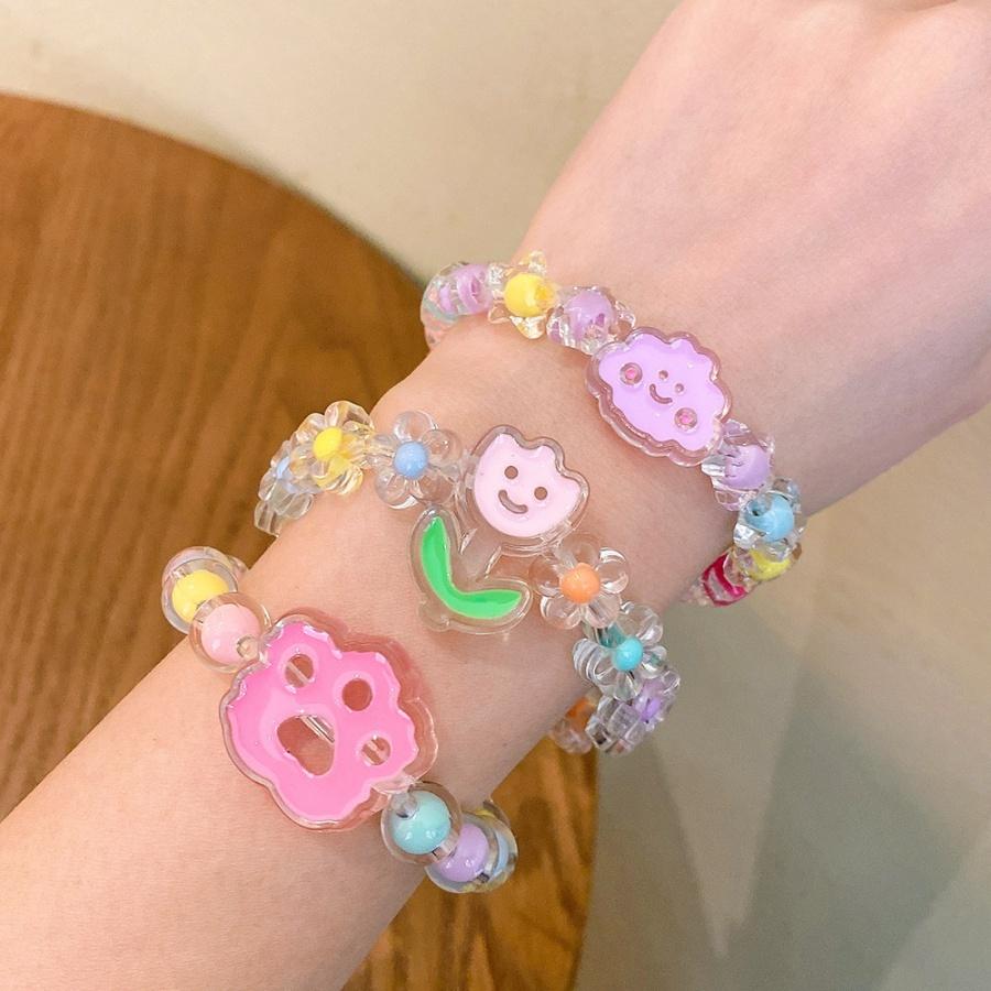 ❤️Annie❤️兒童卡通串珠手鍊 女童飾品 公主手鍊 果凍色串珠 兒童手鍊 女童配件 學生首飾 寶寶手環 兒童禮物