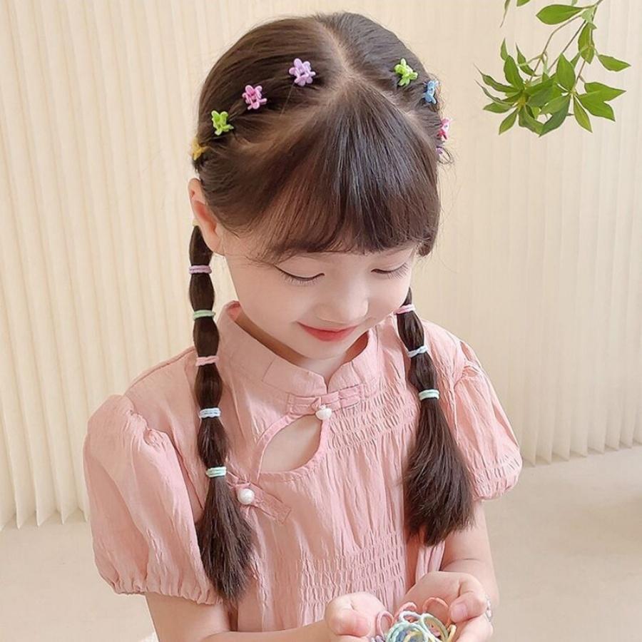 ❤️Annie❤️兒童抓夾髮圈組 兒童髮飾 不傷髮 髮圈 瀏海夾 綁頭髮 兒童髪夾 女童髪夾 配件 女童 寶寶 馬卡龍色