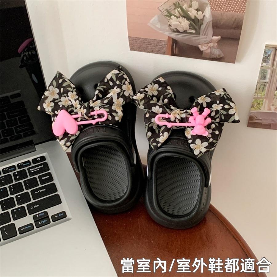 ❤️Annie❤️兒童碎花蝴蝶結洞洞涼拖鞋 童鞋 防水涼鞋 沙灘鞋 寶寶涼鞋 學步鞋 涼拖鞋 室內防滑拖鞋 涼拖兩穿