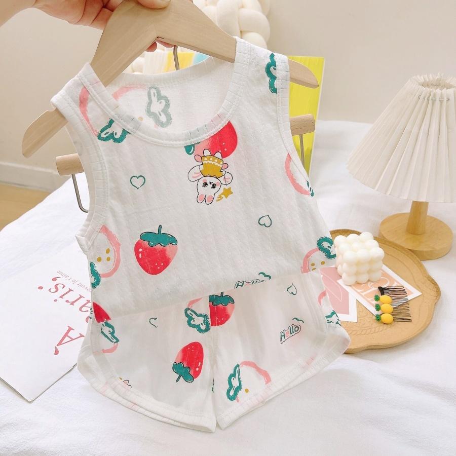 ❤️Annie❤️兒童空調背心居家套組 童裝 兒童全棉睡衣 兒童套裝 兒童居家服 無袖上衣 兒童短褲 兒童背心 男童女童