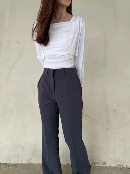 春夏新款隱藏扣休閒褲