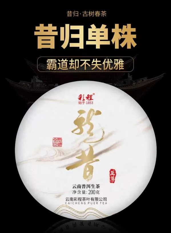 普洱茶生茶 [彩程] 2022 龍昔-昔歸單株頭春古樹茶 200克 生餅