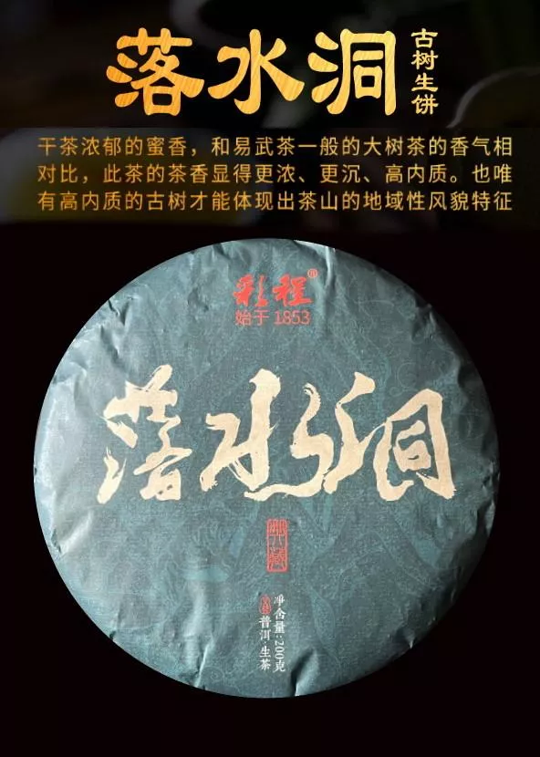 普洱茶生茶 [彩程] 2022 易武 落水洞古樹茶 200g 生餅