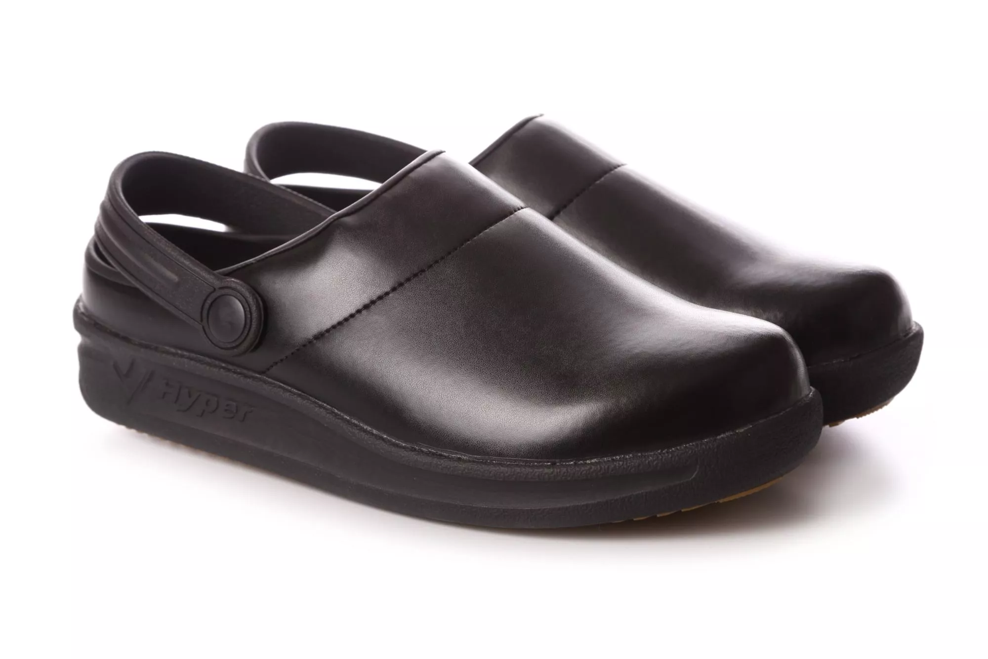 日本Hyper V，輕奢休閒防滑半包拖鞋(家居鞋、醫護鞋) HV-720BK黑橡