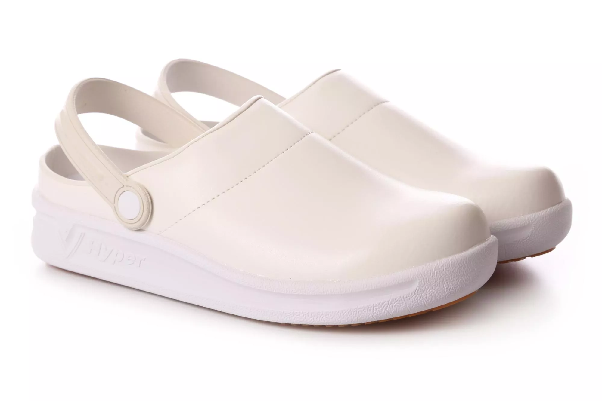 日本Hyper V，輕奢休閒防滑半包拖鞋(家居鞋、醫護鞋) HV-720WH白練