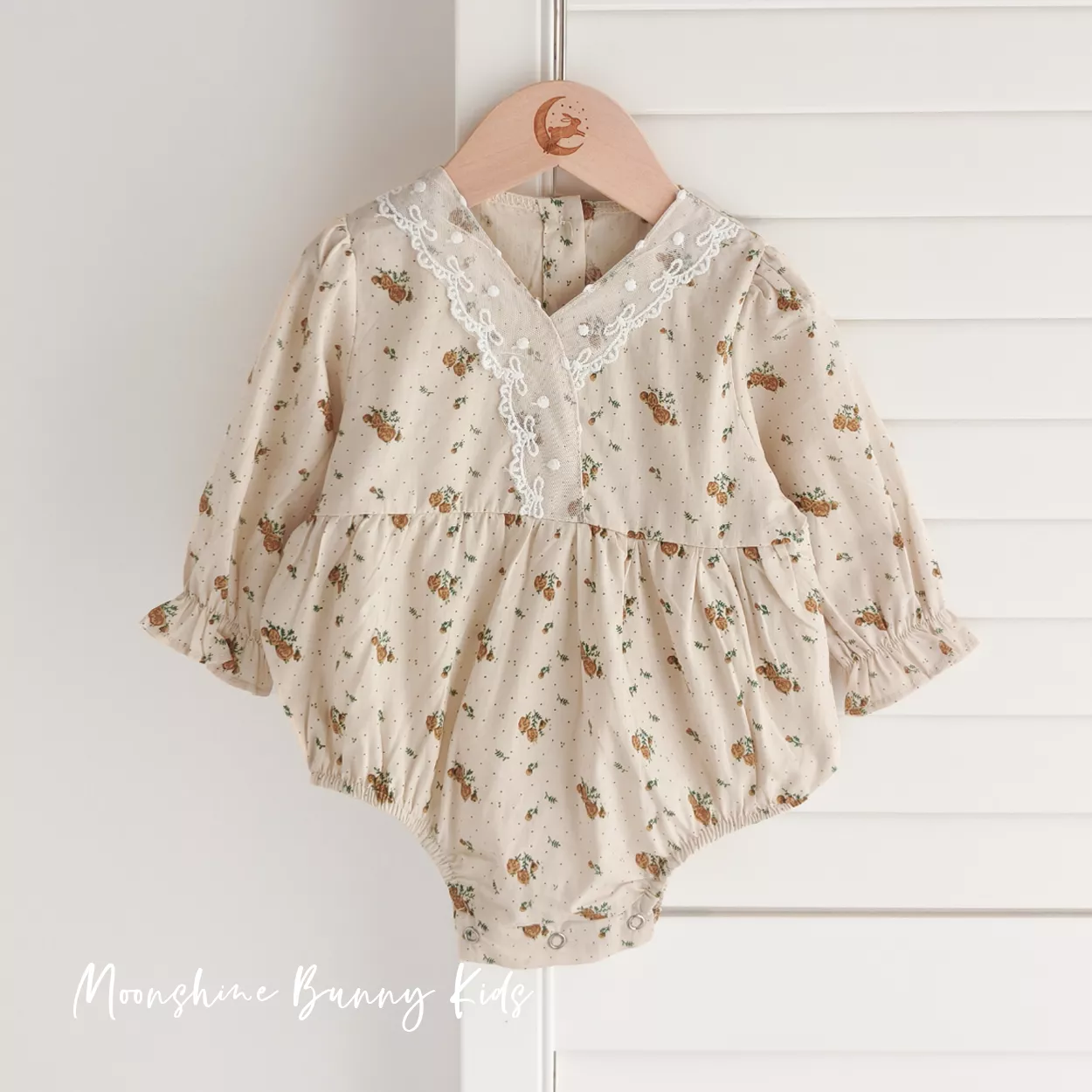 蕾絲網紗點點小花包屁衣