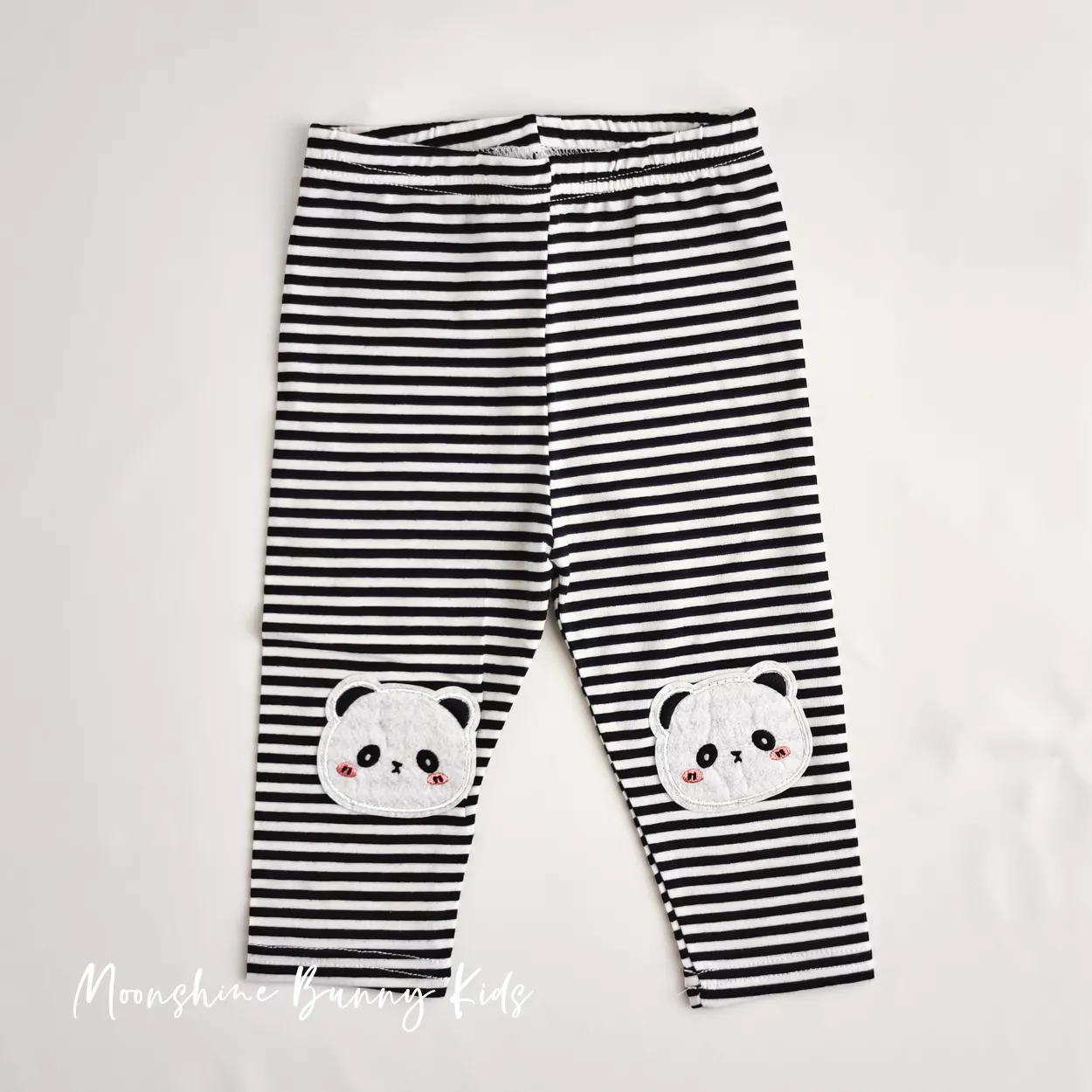 貓熊黑白橫條長褲