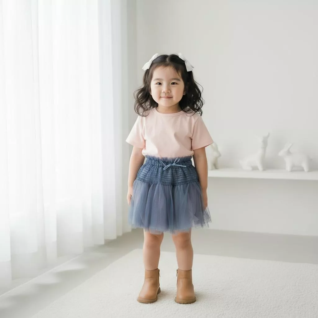 微蓬迷霧藍紗裙