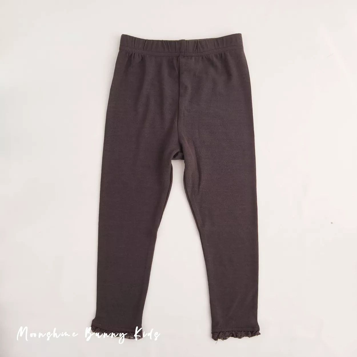 褲腳花邊薄款內搭褲 (咖)