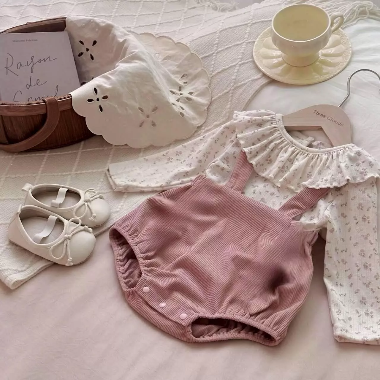 碎花公主領假兩件包屁衣