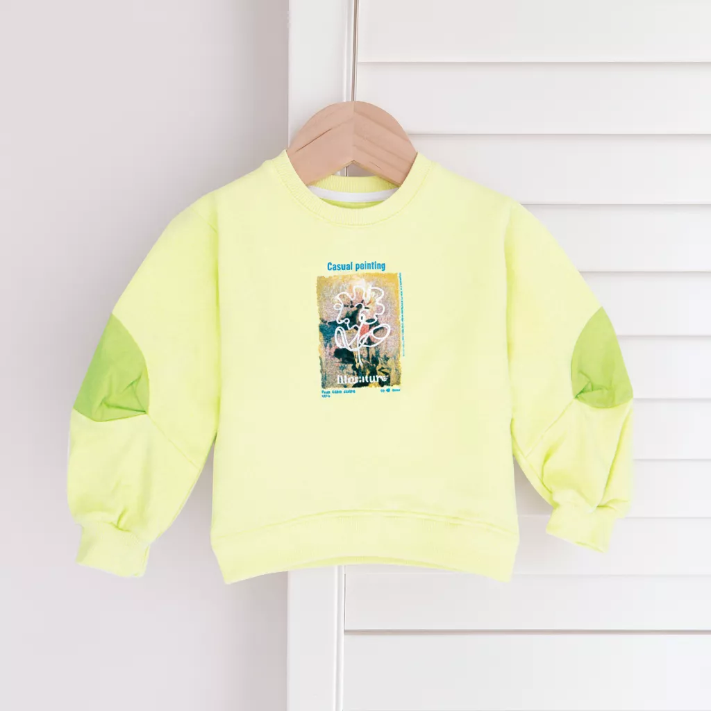 異材質拼接上衣 (綠)