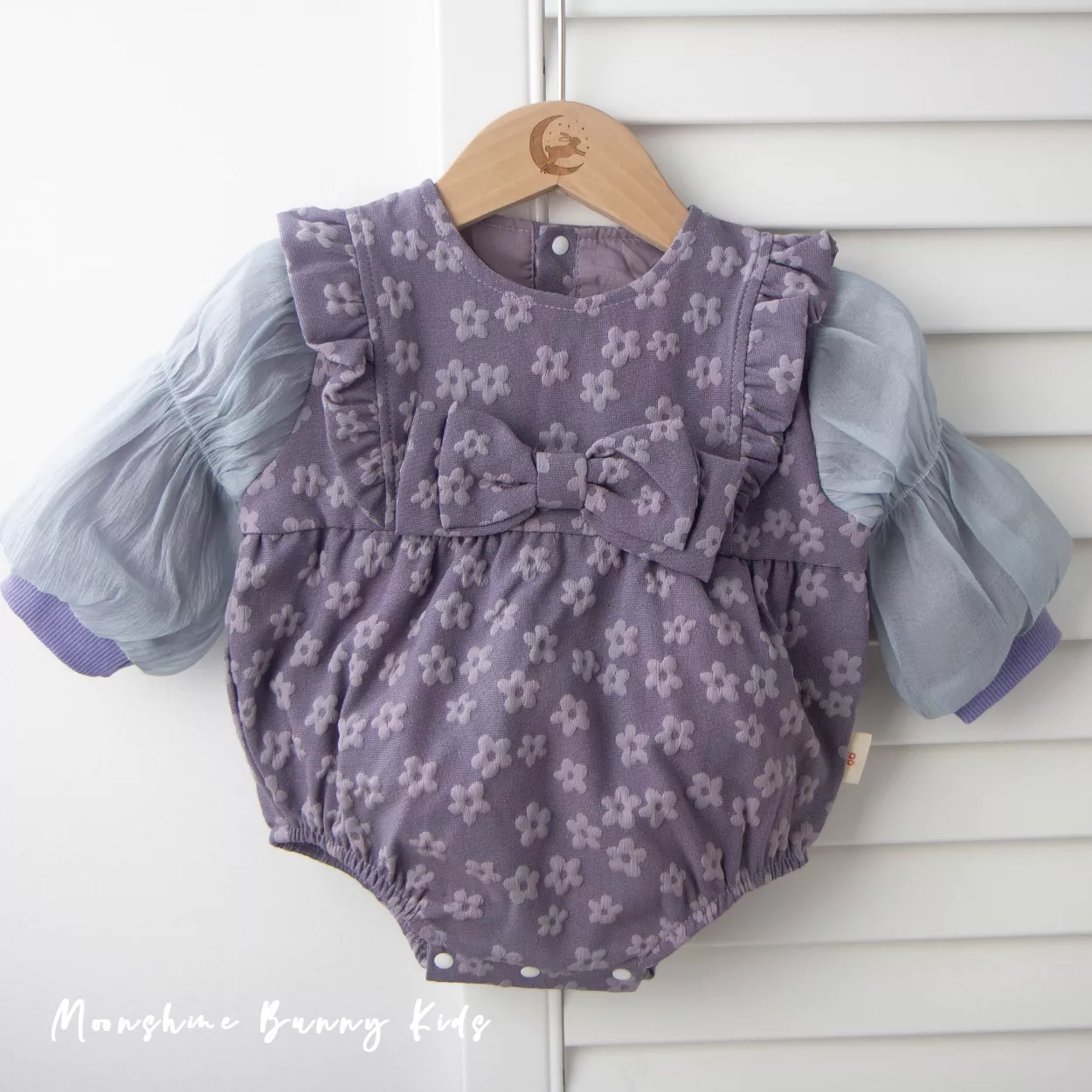 小公主花花紗袖包屁衣 (紫)