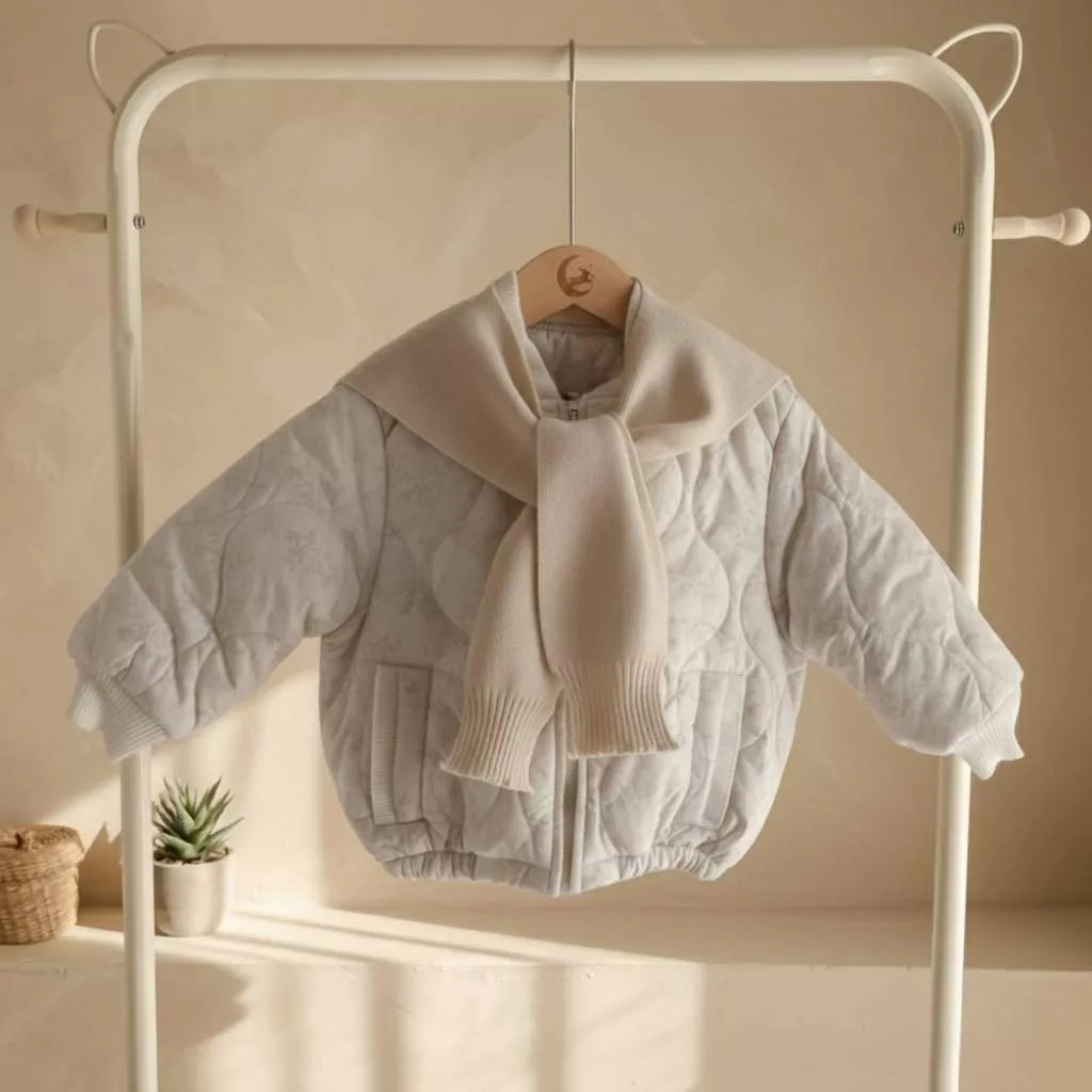 暖暖雲朵鋪棉外套 (奶白)