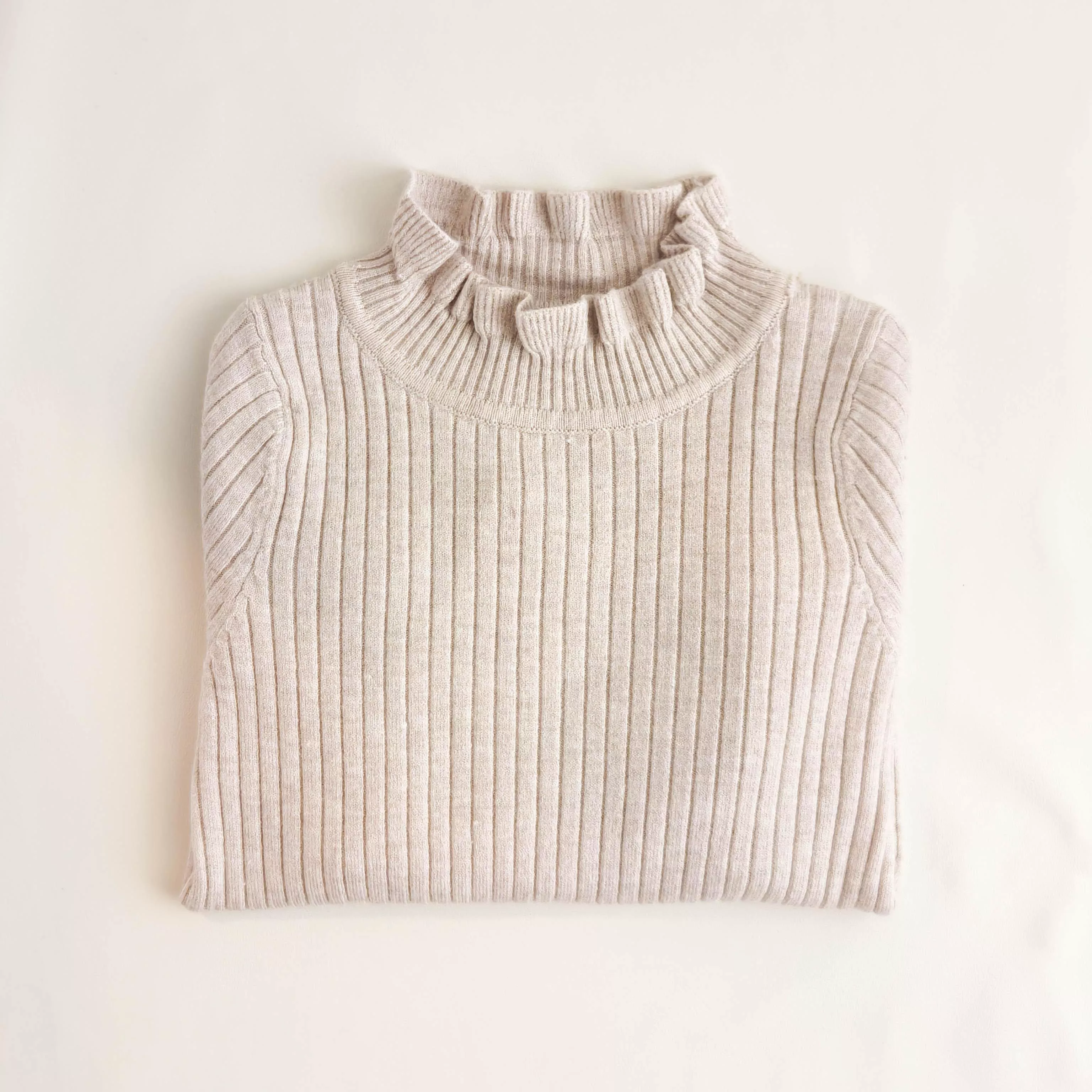 法式公主領針織上衣 (杏)