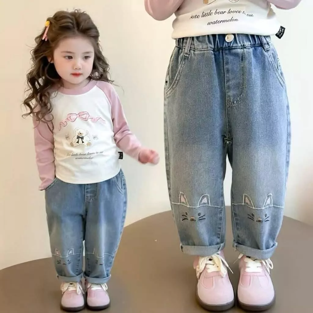 可愛貓咪牛仔褲