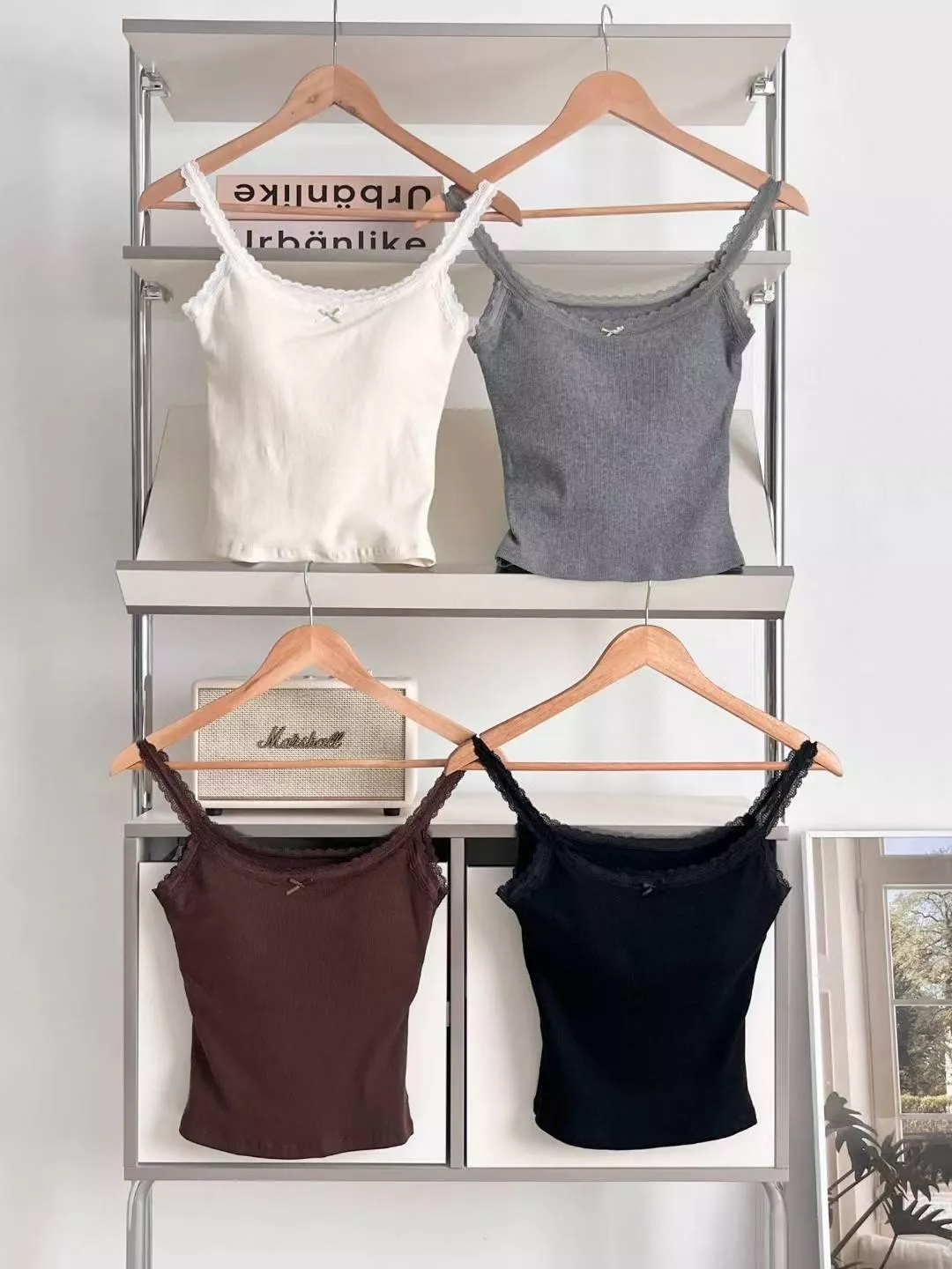 《Luna Lace》正韓蕾絲肩帶薄膜毛bra top