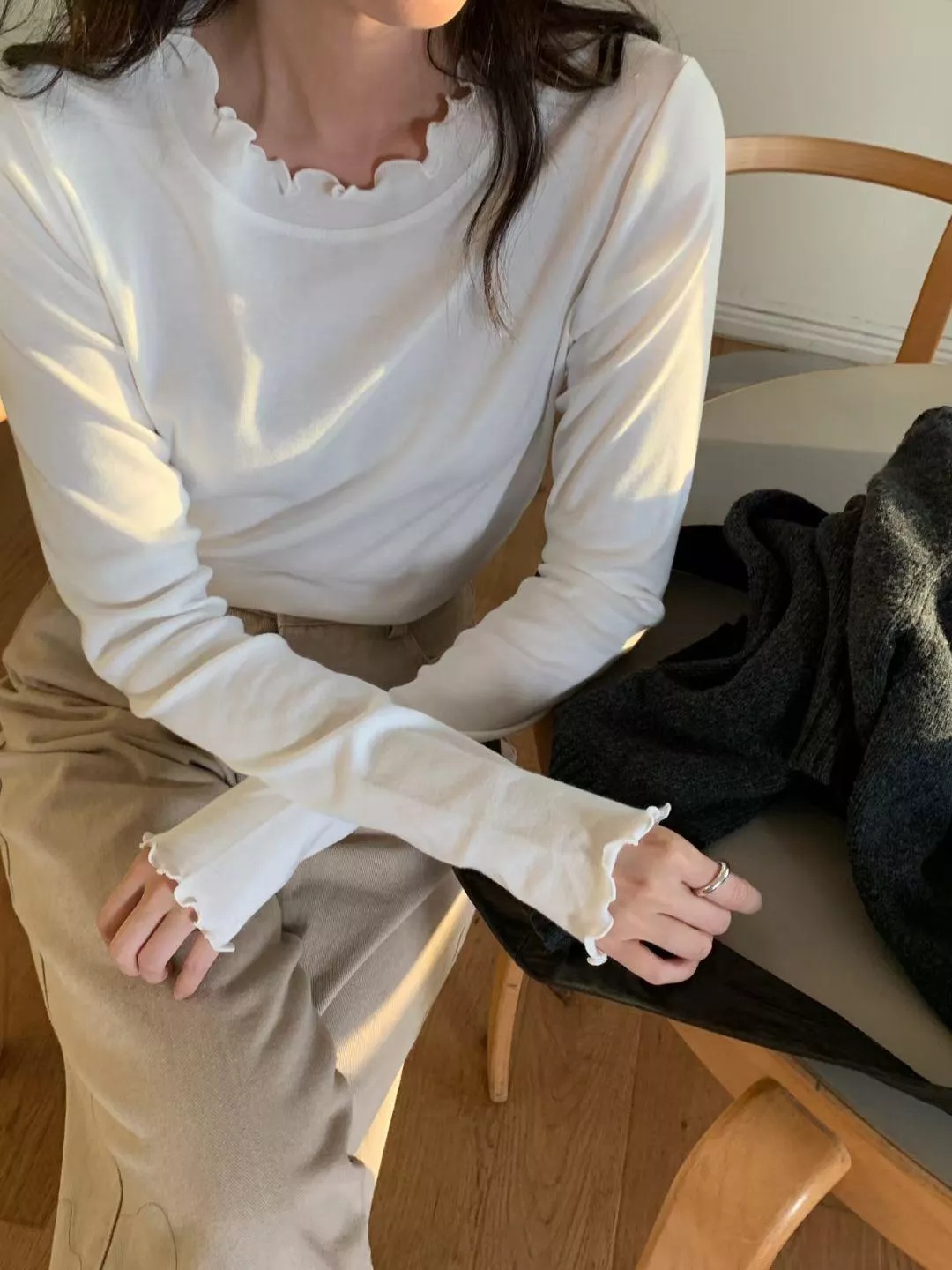 《Seaside Mood》正韓捲邊圓領T