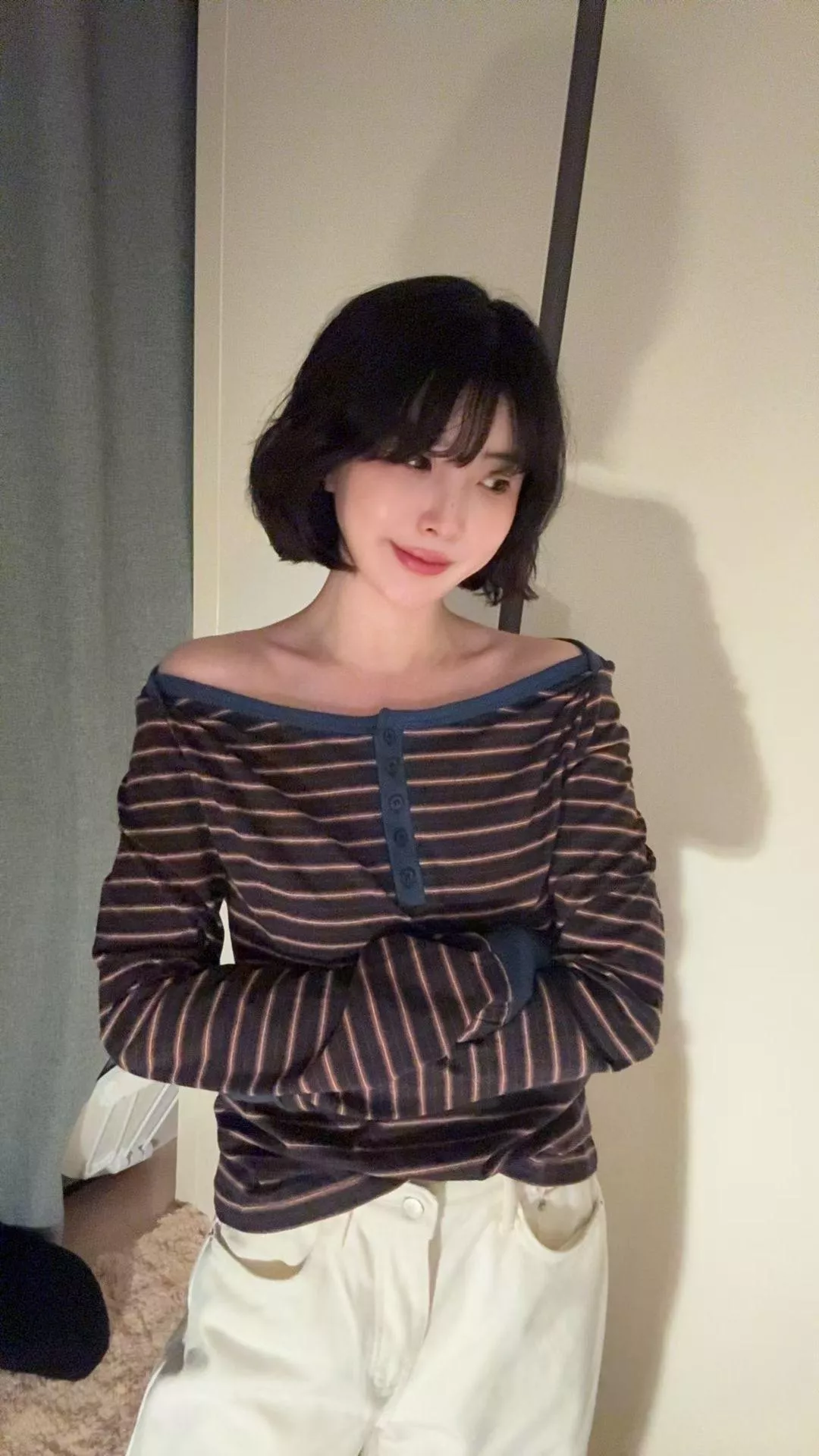 《秋氛練習曲》正韓撞色條紋上衣