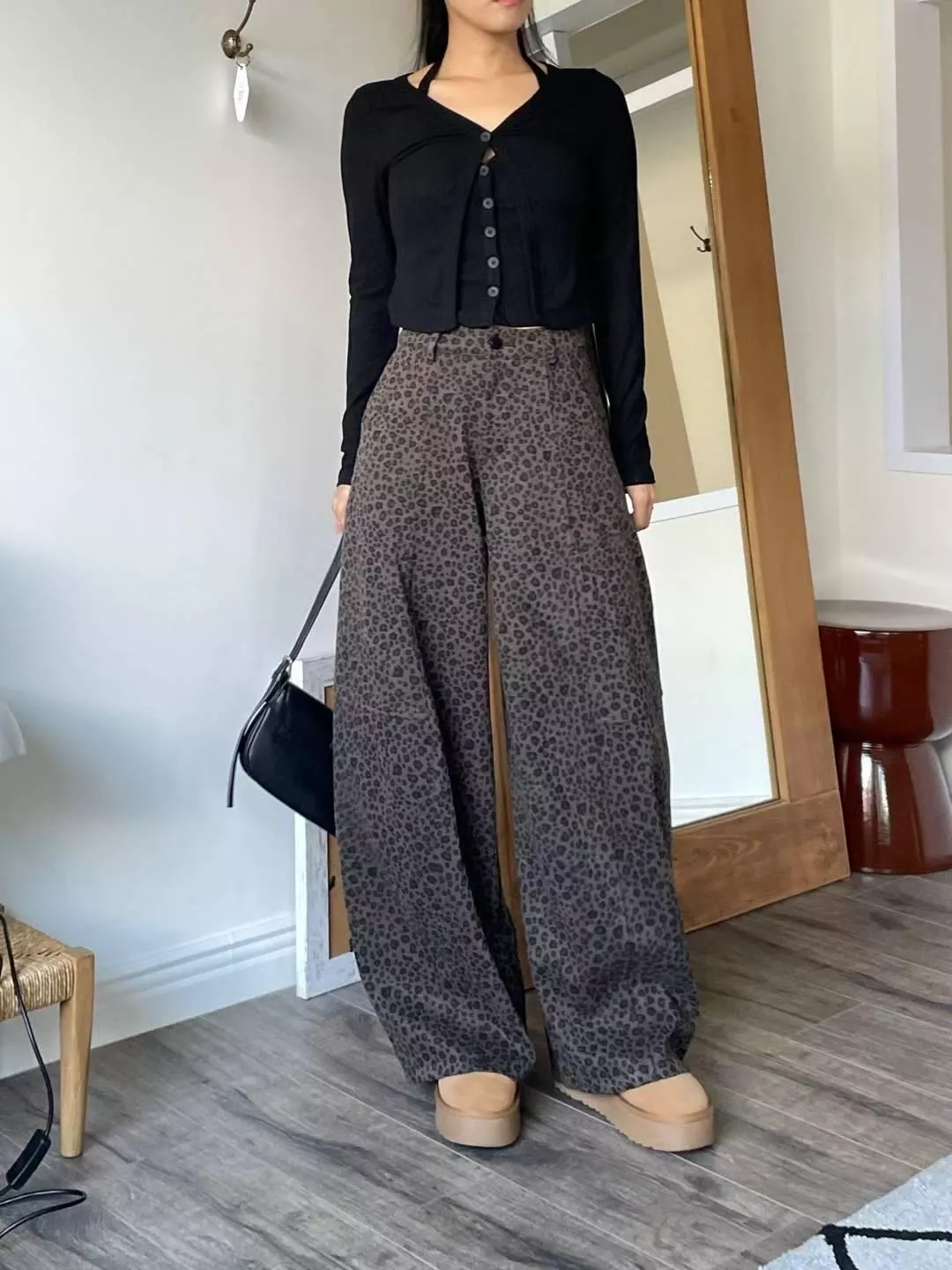 《野性微光》正韓秋冬豹紋褲