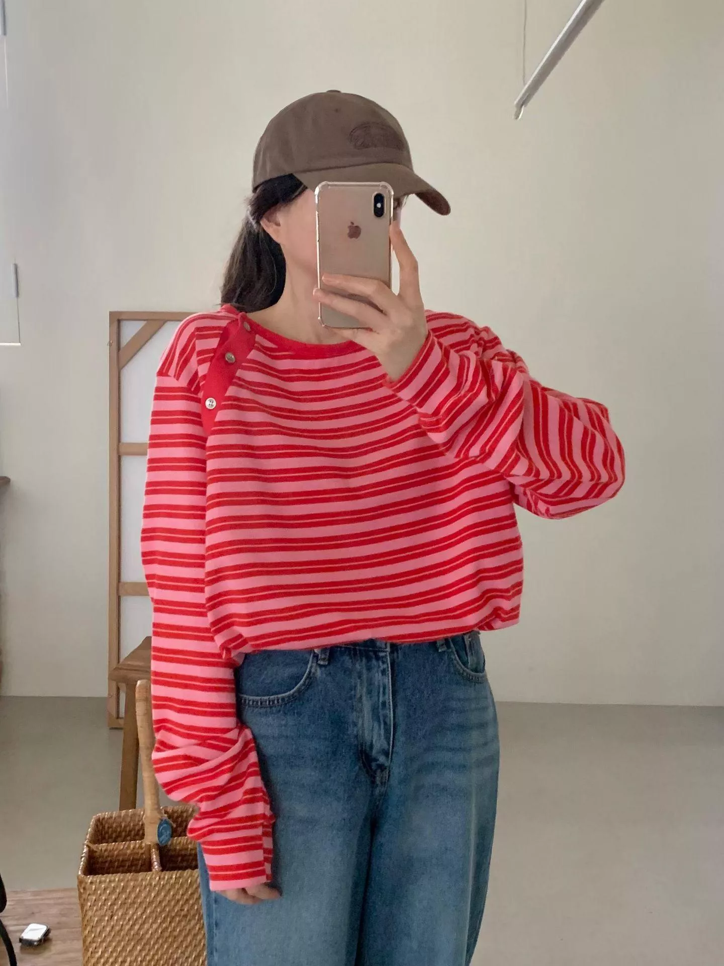 《航海日記》正韓斜扣條紋上衣