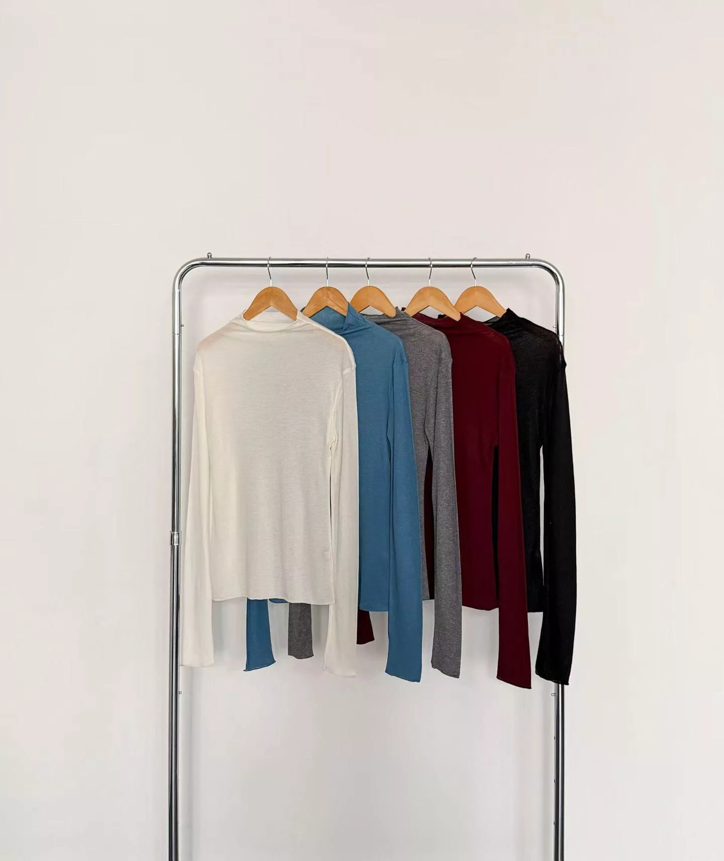 《天絲薄霧》正韓天絲羊毛半高領