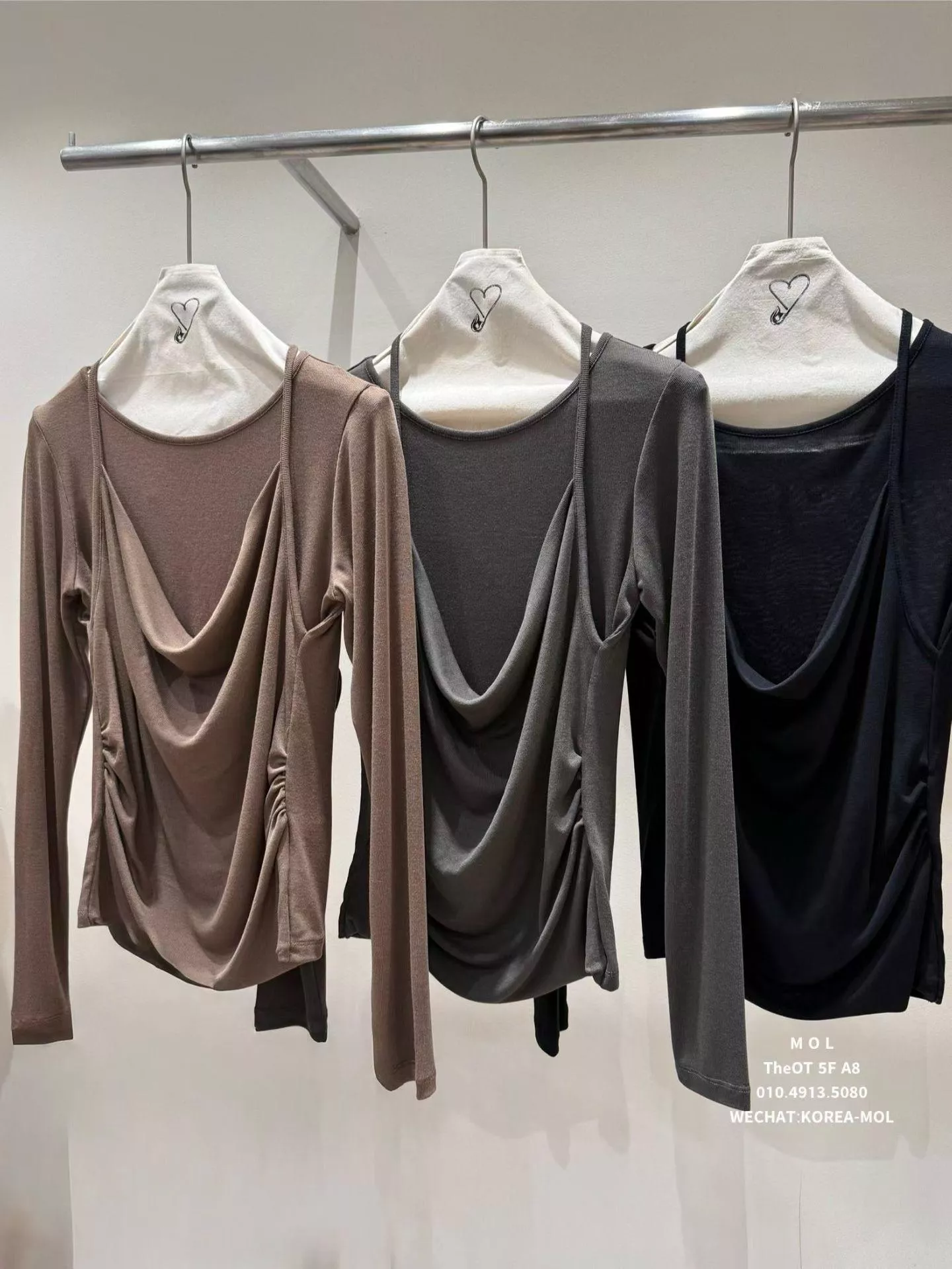 《月光下的皺褶》正韓綁帶層次上衣