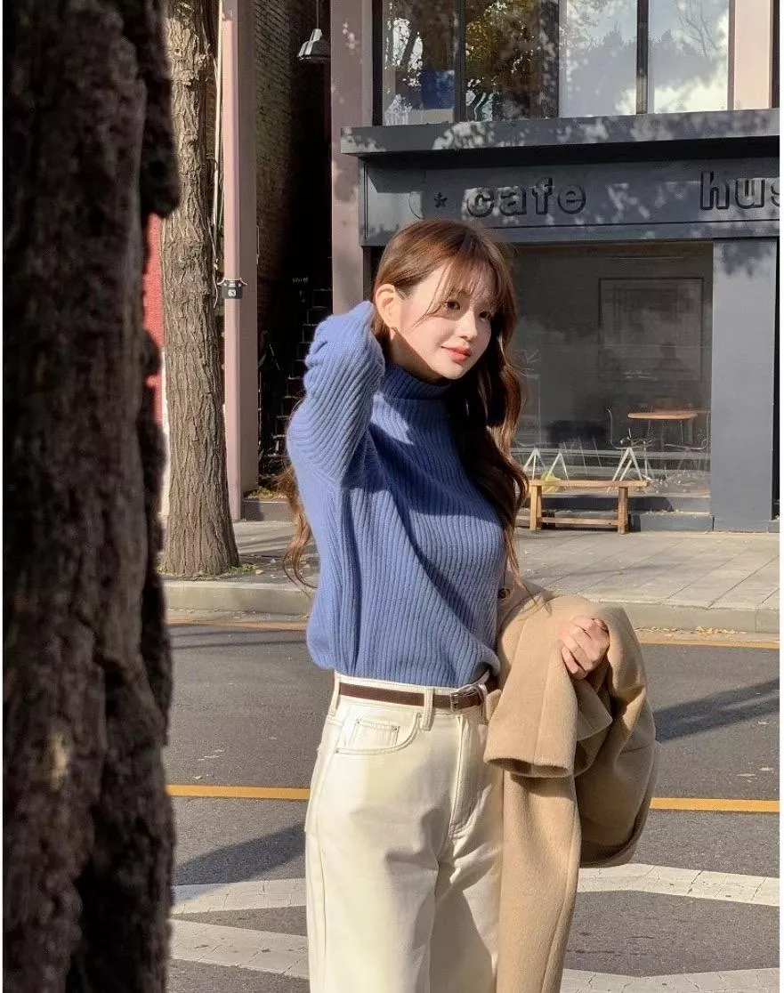 《布拉格的春天》正韓100%羊毛坑條針織