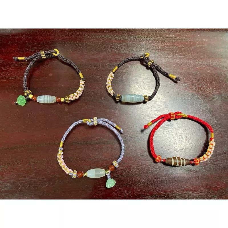 蠶絲瑪瑙 天珠 開運手繩 老瑪瑙小年份