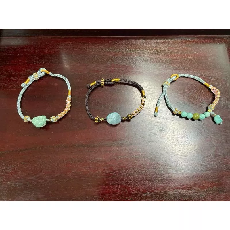 幸運手繩 原礦 綠松石 幸運石 成功石 安魂石（無水、無油、無優化）