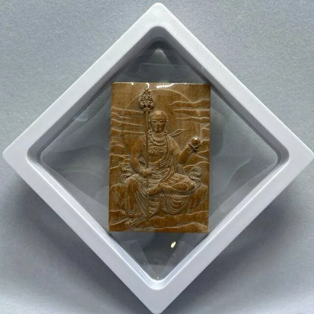 印度老山檀香 地藏王菩薩雕刻 邁索爾 檀香 無事牌
