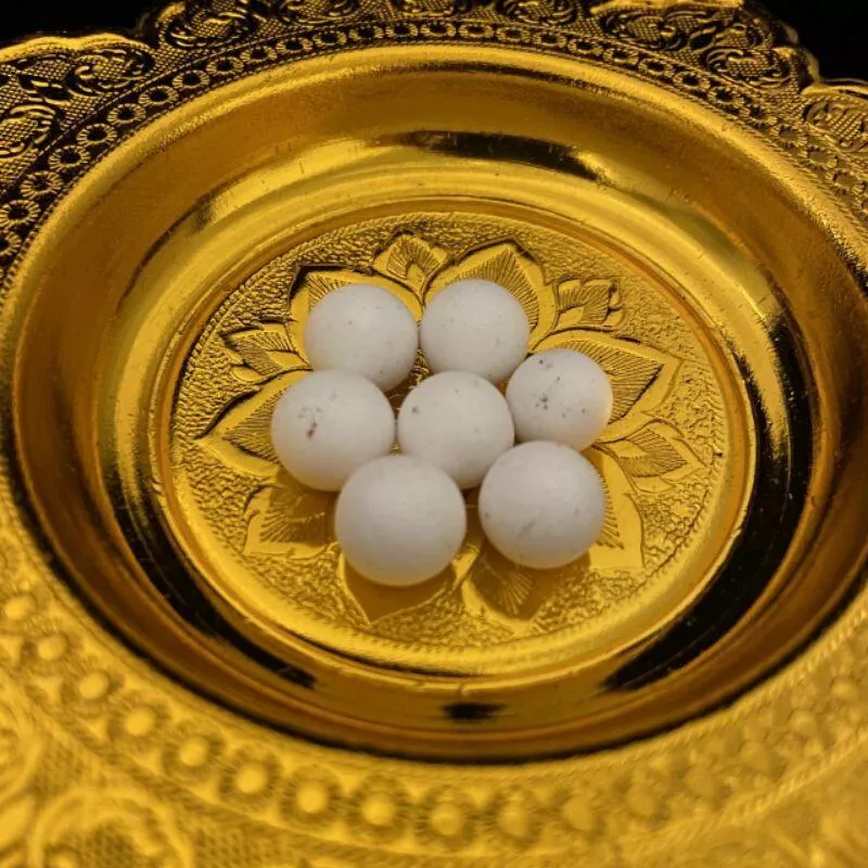 雪山舍利 10mm 大小 誠心供於塔中，還會衍生