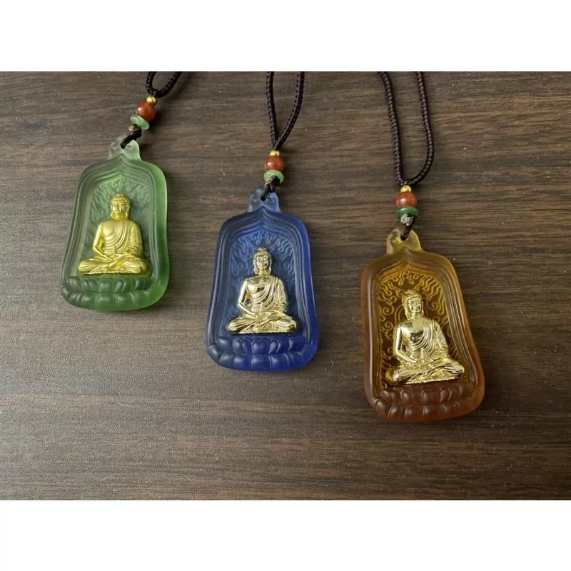 藥師佛 古法琉璃吊墜 伸縮項鍊