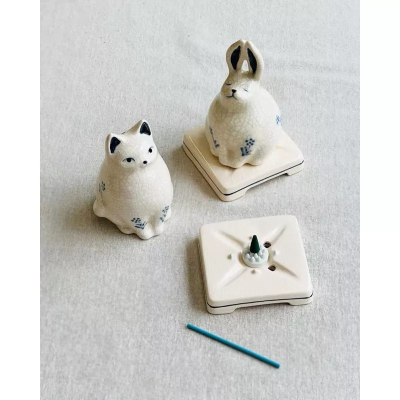 日本香堂 貓咪 兔子 可愛香爐 香插